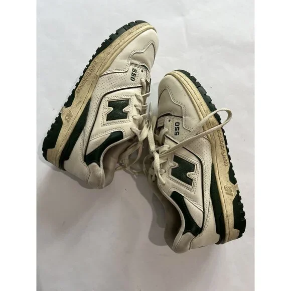 New Balance x Aime Leon Dore 550 Sneakers in White Green - Picture 6 of 9